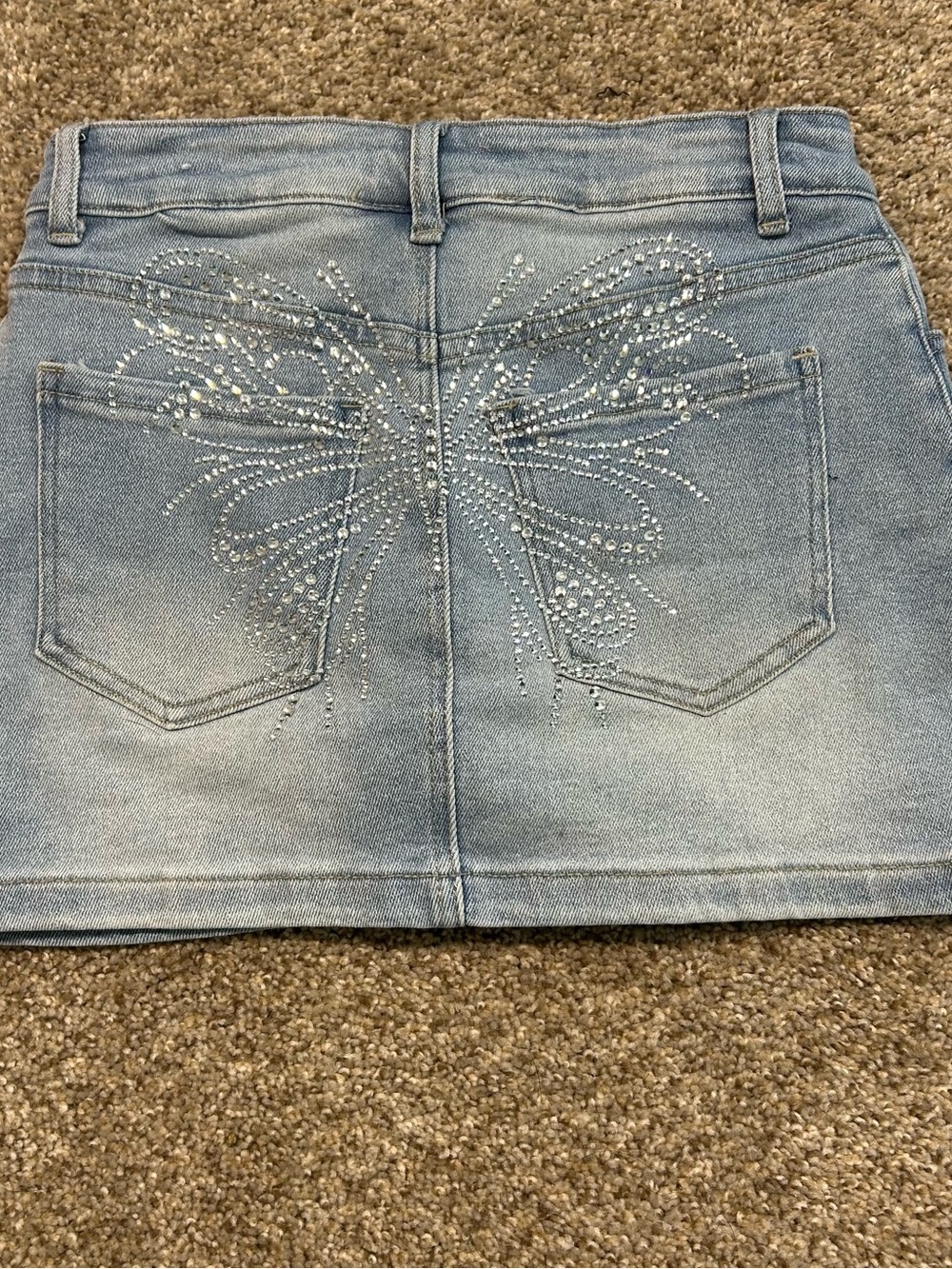 Light Blue Denim Mini Skort - Women's Casual A-Line